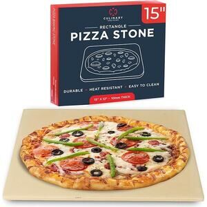 Crack Resistant Pizza Stone 15 by 12 Inch Oven Grill Even Heating Crispy